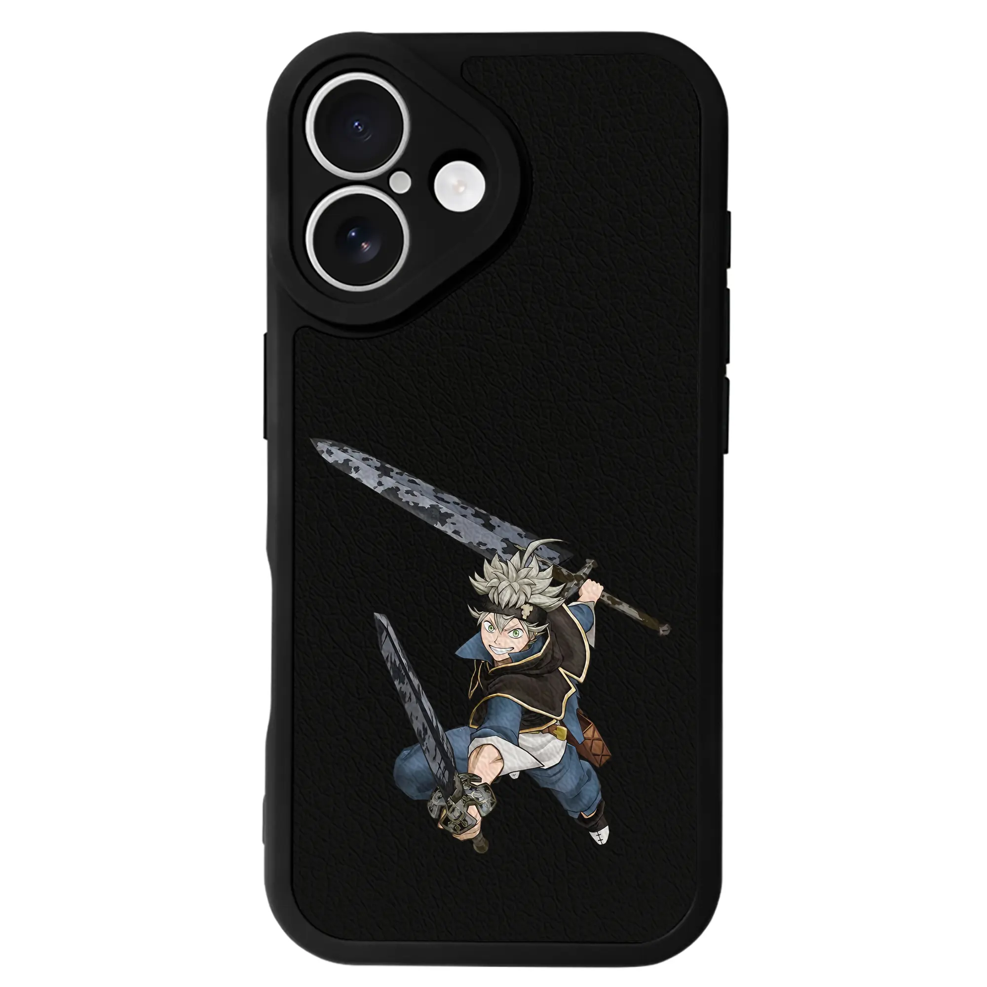 ブラッククローバー グッズ アスタ - IPhone 16シリーズ対応 ・ シリコンスマホケース ・ レザー調 ・ 高精度フィット ・ 耐衝撃 ・ ワイヤレス充電対応 ・ 精密カット